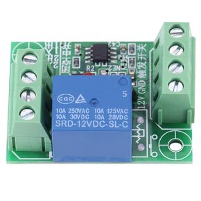 Relay Module, Bistable Switch with Screw Terminals Bistable Circuit Relay, DC 12V Easy to Use Convenient for 12V DC Trigger Switch