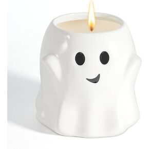 13OZ Halloween Ghost Candle Boo Basket Stuffers for Women Men, Large Pumpkin Spice Scented Candle Up to 60 Hours Halloween Decorations Indoor