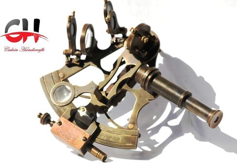 CH (مع الجهاز) آلة السدس البحرية النحاسية مقاس 3.5 بوصة | السداسية البحرية العتيقة | آلة السدس النحاسية in Kuwait