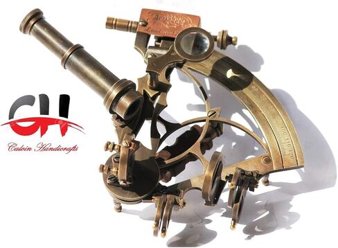 CH (مع الجهاز) آلة السدس البحرية النحاسية مقاس 3.5 بوصة | السداسية البحرية العتيقة | آلة السدس النحاسية in Kuwait