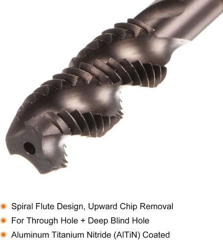 HARFINGTON Metric Spiral Flute Tap M12 x 1.75 AlTiN Coated M35 High Speed Steel Machine Screw Thread Milling Tap Tapping Threading Tools in Saudi Arabia