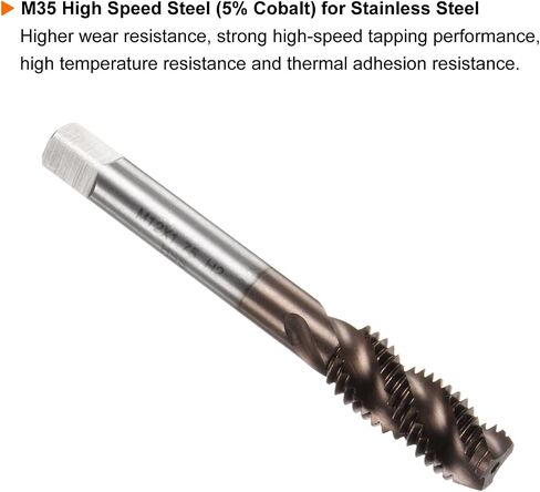 HARFINGTON Metric Spiral Flute Tap M12 x 1.75 AlTiN Coated M35 High Speed Steel Machine Screw Thread Milling Tap Tapping Threading Tools in Saudi Arabia