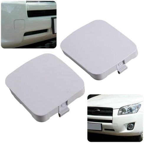2Pcs Right + Left Side Front Bumper Tow Hook Eye Cover Cap for Toyota RAV4 2009 2010 2011 2012 Silver in Saudi Arabia