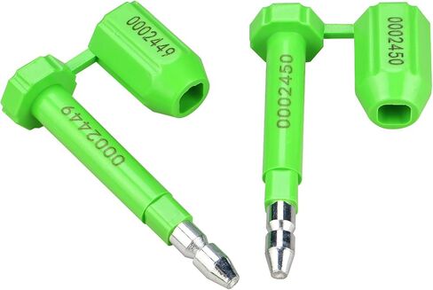 Amarine Made Bolt Seal (50) Shipping Seal with Print Progressive Numbering for Cargo Containers and Truck Trailers, Cargo Container Seals Green (50) in Saudi Arabia