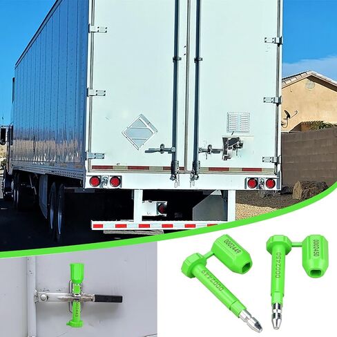 Amarine Made Bolt Seal (50) Shipping Seal with Print Progressive Numbering for Cargo Containers and Truck Trailers, Cargo Container Seals Green (50) in Saudi Arabia