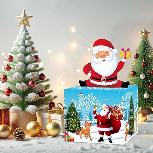 Christmas Money Box for Cash Gift Pull, Surprise Money Holder Cash Gift for Kids Adults, DIY Fun Holiday Cash Box for Women Men Girls Boys Mom Dad Friends, Includes 100Pcs Transparent Bags in Saudi Arabia