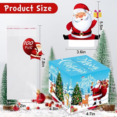 Christmas Money Box for Cash Gift Pull, Surprise Money Holder Cash Gift for Kids Adults, DIY Fun Holiday Cash Box for Women Men Girls Boys Mom Dad Friends, Includes 100Pcs Transparent Bags in Saudi Arabia