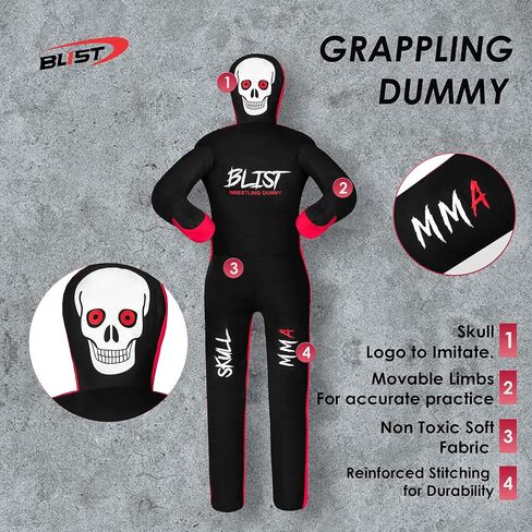 MMA Dummy Judo Grappling Dummy Punching Bag Brazilian BJJ JIU Jitsu Sitting Position Dummy Wrestling Martial Arts Boxing Karate Training Dummy (UNFILLED)… in Saudi Arabia