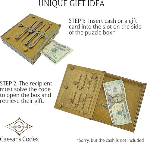 Project Genius True Genius - Pharoah's Tomb Puzzle Box- Gift Box Puzzle, Brain Teaser Box That Holds Gift Cards, Money, Artfully Crafted Wooden Puzzle, Secret Box, Gift Box, Puzzle Box in Kuwait