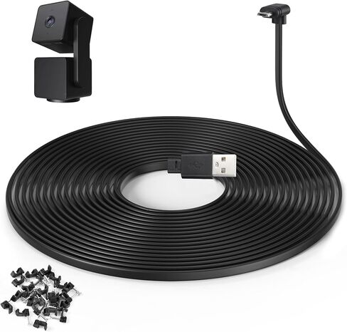 60 ft Cable for WYZE Cam Pan V3 Camera, Outdoor Power Adapter with Micro USB 90 Degree, White in Saudi Arabia