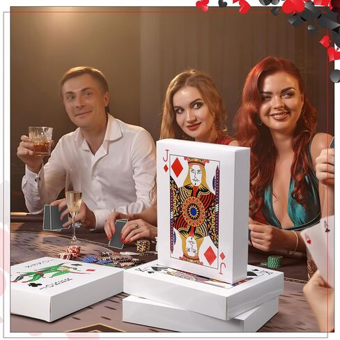 Poker Party Decorations 11 Inch Large Playing Cards Favor Boxes Table Centerpiece Casino Party Decorations for Las Vegas Night Casino Theme Birthday Party Supplies(6 Pcs) in Saudi Arabia