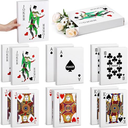 Poker Party Decorations 11 Inch Large Playing Cards Favor Boxes Table Centerpiece Casino Party Decorations for Las Vegas Night Casino Theme Birthday Party Supplies(6 Pcs) in Saudi Arabia