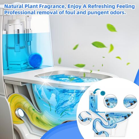 60 عبوة من أقراص تنظيف المراحيض، أقراص تنظيف خزان المراحيض الأوتوماتيكية طويلة الأمد، تنظيف احترافي للمراحيض لإزالة الروائح الكريهة وإزالة الترسبات in Kuwait