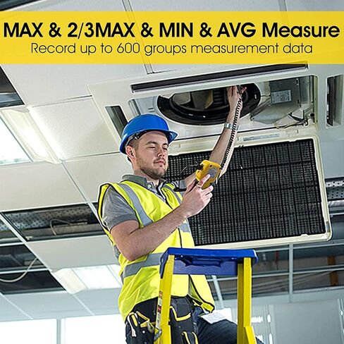HVAC Anemometer CFM Wind Speed Meter, Digital Airflow Tester Measure Air Velocity Volume Temperature for AC System, Industrial Anemometro with Backlight MAX MIN AVG Data Storage 846A in Saudi Arabia