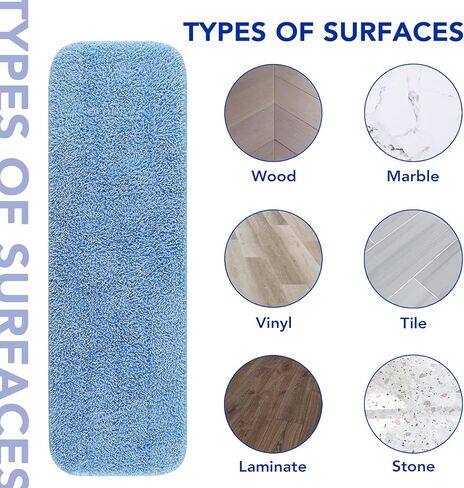 وسادة بديلة من الألياف الدقيقة للممسحة التجارية المطاطية مقاس 18 بوصة وممسحة مقاس 17 بوصة - 3 عبوات من عبوات التنظيف التجاري الرطب والجاف، عبوات ممسحة قابلة لإعادة الاستخدام تناسب أي نظام ممسحة مسطحة من الألياف الدقيقة مقاس 18 بوصة و17 بوصة in Kuwait