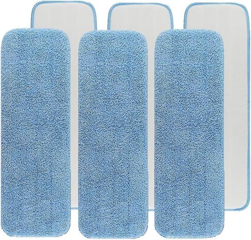 وسادة بديلة من الألياف الدقيقة للممسحة التجارية المطاطية مقاس 18 بوصة وممسحة مقاس 17 بوصة - 3 عبوات من عبوات التنظيف التجاري الرطب والجاف، عبوات ممسحة قابلة لإعادة الاستخدام تناسب أي نظام ممسحة مسطحة من الألياف الدقيقة مقاس 18 بوصة و17 بوصة in Kuwait