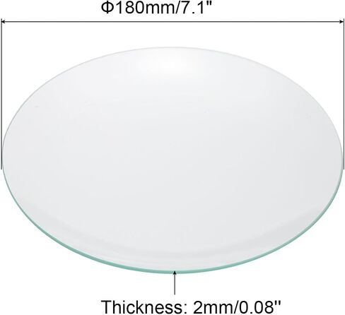 PATIKIL 180mm/7.1"Diameter Watch Glass, 2Pack High Transparent Smooth Edges Chamfered Arc Cover Lids for Beakers&Flasks, Evaporation Dish, Laboratory Supplies in Saudi Arabia