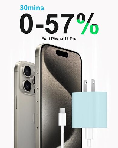 i Phone 15 Charger Fast Charging, 20W USB C Wall Charger i Pad Pro Charger with 6FT Type C Cable for i Phone 15/15 Pro Max/15 Pro/15 Plus/i Pad Pro/i Pad Air and More (2-Pack) in Saudi Arabia