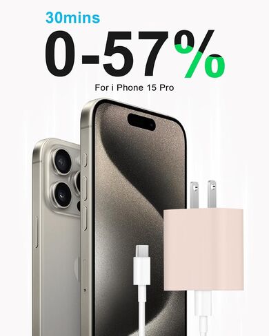 i Phone 15 Charger Fast Charging, 20W USB C Wall Charger i Pad Pro Charger with 6FT Type C Cable for i Phone 15/15 Pro Max/15 Pro/15 Plus/i Pad Pro/i Pad Air and More (2-Pack) in Saudi Arabia