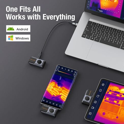Teslong 160x120 Thermal Camera for Android - Thermal Imaging Camera,50mK Heat Sensitivity, 5℉ to 1112℉ Testing Range, 6 Color Palettes, Works for Smartphones and Tablets & PC(Not for iOS) in Saudi Arabia