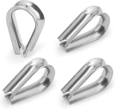 M12 Wire Rope Thimble, 304 Stainless Steel Thimble for 7/16-1/2 Inch Diameter Wire Rope, 4 Pieces in Kuwait
