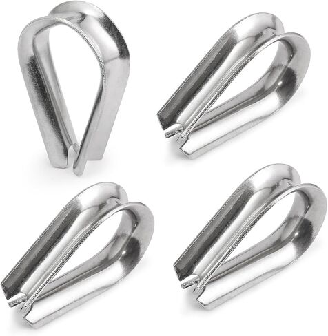 M12 Wire Rope Thimble, 304 Stainless Steel Thimble for 7/16-1/2 Inch Diameter Wire Rope, 4 Pieces in Kuwait