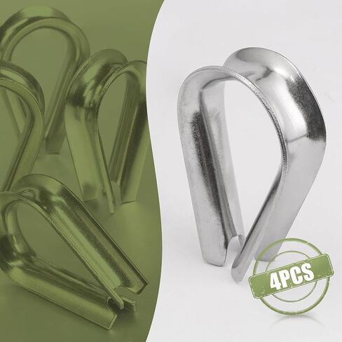 M12 Wire Rope Thimble, 304 Stainless Steel Thimble for 7/16-1/2 Inch Diameter Wire Rope, 4 Pieces in Kuwait