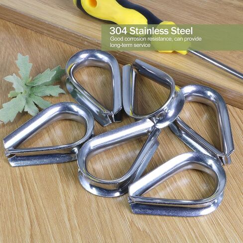 M12 Wire Rope Thimble, 304 Stainless Steel Thimble for 7/16-1/2 Inch Diameter Wire Rope, 4 Pieces in Kuwait