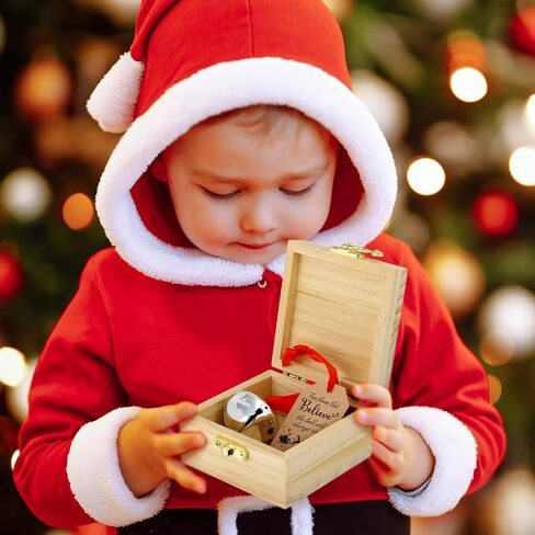 Ceenna 2 Sets 2 Sets Christmas Believe Bell Gifts Magical Polar Bells Ornaments Bulk Santa Sleigh Bells Christmas Train Ride Family Movie Gifts Keepsake Christmas Stocking Stuffers Tree Decor (Brown) in Saudi Arabia