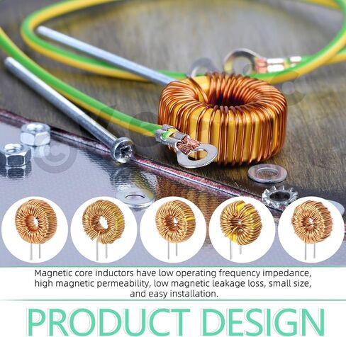 Keadic 20Pcs Vertical Toroid Magnetic Inductor Assortment Set 22uH 50uH 100uH 220uH 330uH Copper Wire Wind Wound Inductance Copper Coil for Transformers DIY Circuit Board in Saudi Arabia