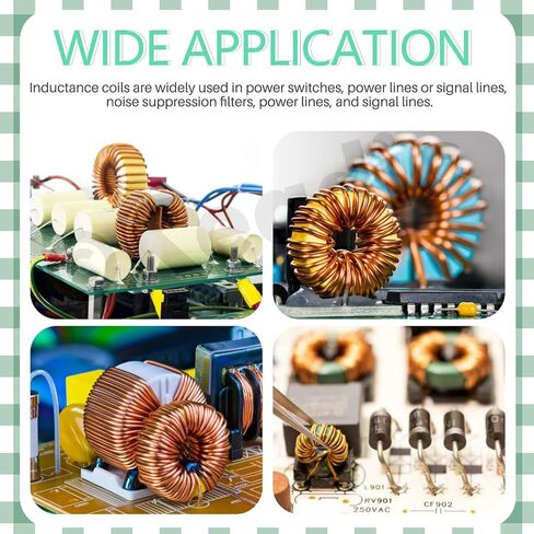Keadic 20Pcs Vertical Toroid Magnetic Inductor Assortment Set 22uH 50uH 100uH 220uH 330uH Copper Wire Wind Wound Inductance Copper Coil for Transformers DIY Circuit Board in Saudi Arabia