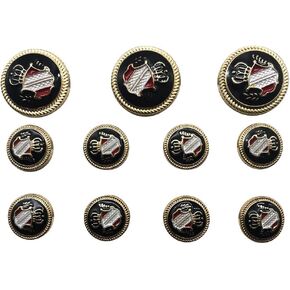 12 Pieces Silver Vintage Antique Metal Blazer Button Set - Crown - for Blazer, Suits, Sport Coat, Uniform, Jacket,Q2394