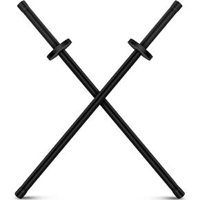 2 Pcs 33.5 Inches Foam Swords Black Practice Padded Sparring Sword Training Sword Kendo Sticks Bokken for Adults Martial Arts Fighting Fencing Samurai Karate Ninja
