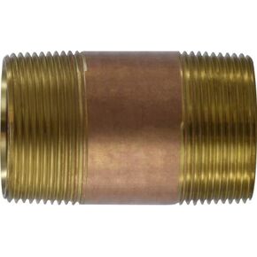 Midland 40-067 Brass Nippple, 4-1/2" Length, 1/2" Diameter,