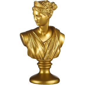 6" H Small White Greek Goddess Bust Statue Sculpture Home Decorations, Classic Aphrodite Ancient Greek Mythology Head Statue Decor for Bookshelves, Shelves, Partition Decor