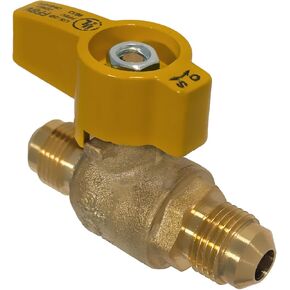 1 Piece XFITTING 3/8" Flare X 3/8" Flare Gas Valve, 1/4" Turn - Propane and Natural Gas