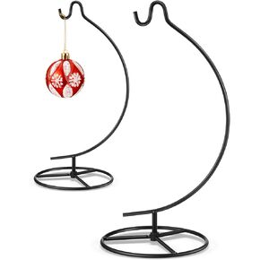 Baderke Ornament Display Stand, Ornament Hanger Ornament Stand Holder Glass Ball Air Plant Holder, Hanging Terrarium Stand for Christmas Wedding Ornament, Home Office Decor(Black)