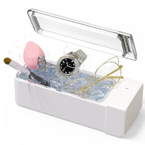 Jewelry Cleaner, Ultrasonic Cleaner, Professional 42KHz Sonic Cleaning Machine with 600 ml Large Capacity for Ring, Glasses, Jewelry, Watch and Denture