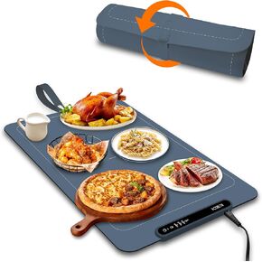 Food Warming Mat,Electric Warming Tray Food Warmer with Adjustable Temperature,Rollable Potable Silicone Heating Mat for Food,Versatile Kitchen Gadgets Home Essentials for Buffet Party Gathering