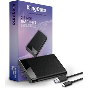 SSD HDD Hard Drive Enclosure 2.5" inch SATA III USB 3.1 6Gbps Caddy Case External Reader Laptop Fast Data Trasfer UASP Cable Included Tool-Free LED Indicator Black