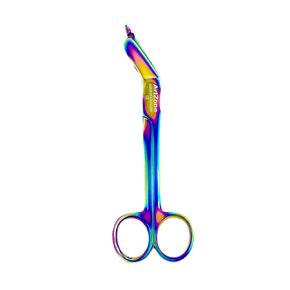 Artzone Lister Bandage Scissors - Cynamed Medical-Grade Stainless Steel Shears - Multi-Colored Rainbow Titanium Finish - Sharp Blades Cut Through Bandages, Dressing, Tape, Gauze, Clothing (4.5 in.)
