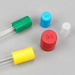 GLOBE SCIENTIFIC 118152B-100 Diamond Culture Tube Cap for 16 mm Glass Culture Tubes, Blue