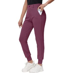 Women's Stretch Golf Joggers Pants - Tapered Athletic Casual Work Dress Travel Sweatpants with Zipper Pockets UP50