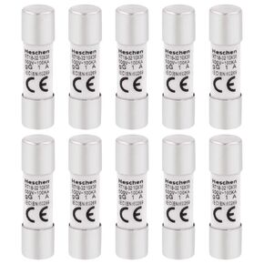 Cylindrical Ceramic Tube Fuse Link, RT18-32 (RO15), 10×38 mm, 1A 500V, CE, Pack of 10