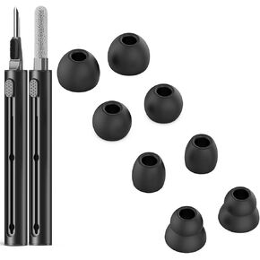 4 Pair Replacement ear tip for Powerbeats Pro, beats earbuds replacement tips,Wireless Earphone Headphones, Silicone Earbuds Buds Set with Cleaning kit 【Black】