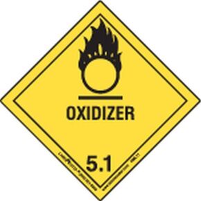Labelmaster HMSL110S Oxidizer Worded Label, PVC-Free Film, Hazmat, 4" x 4" (Pack of 25)