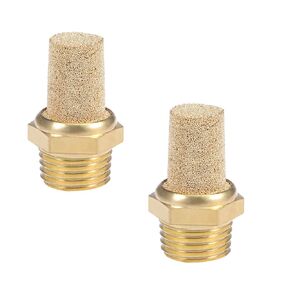 uxcell 1/4 PT Sintered Bronze Exhaust Muffler with Brass Body Protruding 2pcs