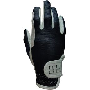 HORSE RIDING GLOVES - BLACK MESH