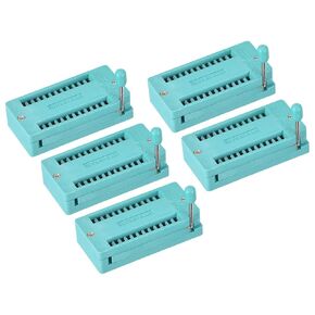 PATIKIL Universal IC Test ZIF Socket 24 Pin 3.0mm Pitch for Microcontroller, Chip, Breadboard, Program IC's, 5 Pack