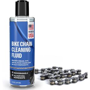Bicycle Chain & Component Cleaning Fluid - 16oz Chain Cleaner Works in Minutes - Made in USA - Compatible With All Chain Scrubbers Or Apply Directly To Chain - Bike, Motorcycle & Chainsaw Chains